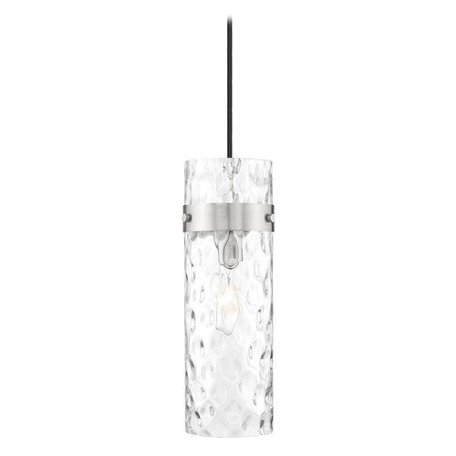 Z-Lite Fontaine Brushed Nickel Mini-Pendant Light with Cylindrical Shade