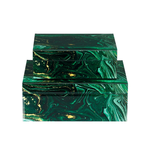 Interstellar Box Set of 2 in Green by Currey & Company