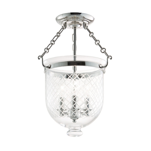 Hudson Valley Lighting Semi-Flushmount Light with Clear Glass in Polished Nickel Finish 251-PN-C2