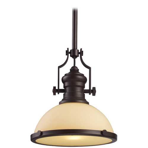 Pendant Light With Amber Gl In Oiled Bronze Finish 66133 1 Pendant Light With Amber Gl In Oiled Bronze Finish Manufacturer Elk Lighting
