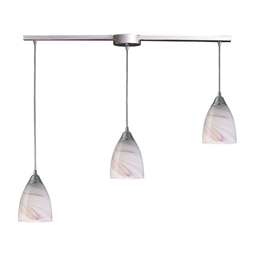 Elk Lighting Modern Multi-Light Pendant Light with Art Glass and 3-Lights 527-3L-CR