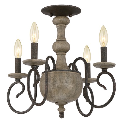 Castile Rustic Black Semi-Flush Mount by Quoizel Lighting