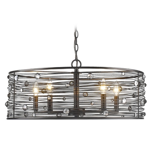 Bijoux 5-Light Chandelier in Brushed Etruscan Bronze by Golden Lighting