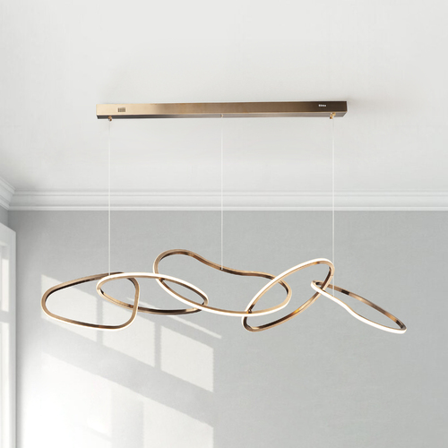 Unity 5-Light LED Pendant in Brushed Champagne by ET2 Lighting