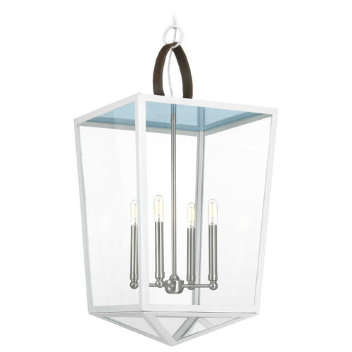 Progress Lighting Point Dume-Shearwater White Pendant Light with Square Shade
