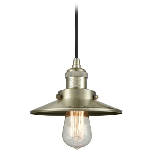 Innovations Lighting Innovations Lighting Railroad Antique Brass Mini-Pendant Light with Coolie Shade 201C-AB-M4
