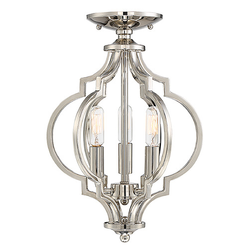 Meridian 3-Light Convertible Semi-Flush Mount in Polished Nickel by Meridian M60055PN