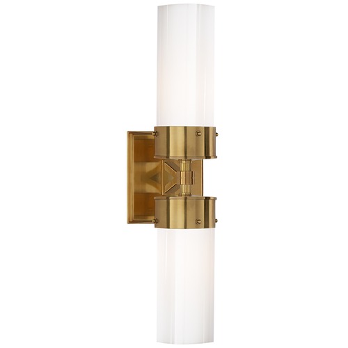 Visual Comfort Signature Collection Thomas OBrien Marais Bath Sconce in Antique Brass by Visual Comfort Signature TOB2315HABWG