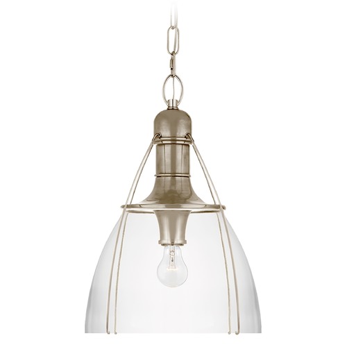 Visual Comfort Signature Collection Chapman & Myers Prestwick 18-Inch Pendant in Silver by Visual Comfort Signature CHC5476ANCG