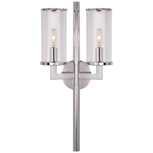 Visual Comfort Signature Collection Kelly Wearstler Liaison Double Sconce in Nickel by Visual Comfort Signature KW2201PNCG