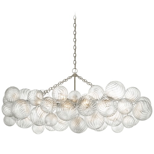 Julie Neill Talia Linear Chandelier in Silver Leaf by Visual Comfort Signature