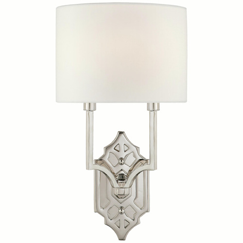 Visual Comfort Signature Collection Thomas OBrien Silhouette Fretwork Sconce in Nickel by VC Signature TOB2600PNL