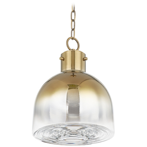 Troy Lighting Beryl Patina Brass LED Pendant Light with Bowl / Dome Shade