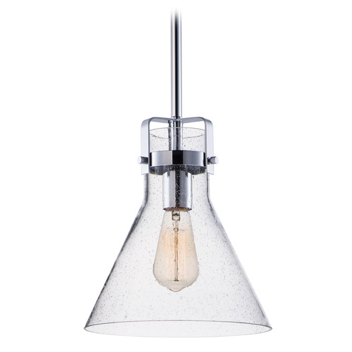 Maxim Lighting Seafarer Polished Chrome LED Mini-Pendant Light with Conical Shade