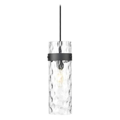 Z-Lite Fontaine Matte Black Mini-Pendant Light with Cylindrical Shade