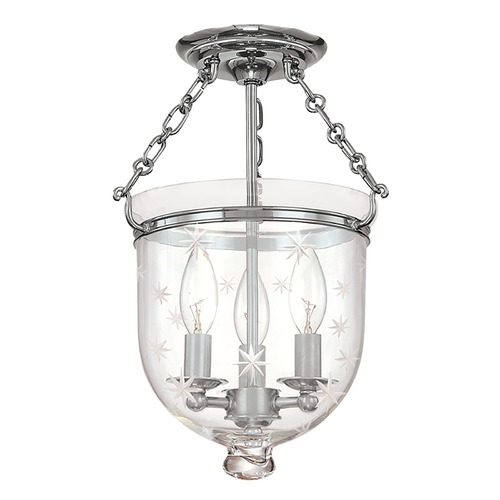 Hudson Valley Lighting Hanover Semi-Flush Mount in Polished Nickel by Hudson Valley Lighting 251-PN-C3