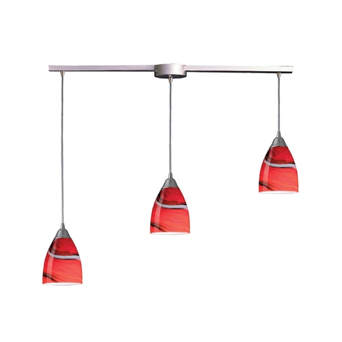 Elk Lighting Modern Multi-Light Pendant Light with Art Glass and 3-Lights 527-3L-CY