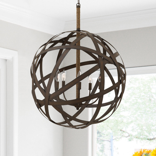 Carson 26.50-Inch Orb Pendant in Vintage Iron by Fredrick Ramond