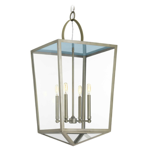 Progress Lighting Progress Lighting Point Dume-Shearwater Antique Nickel Pendant Light with Square Shade P500196-081