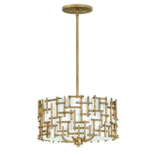 Farrah 16-Inch Convertible Drum Pendant in Gold by Fredrick Ramond