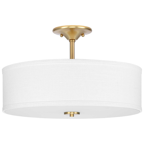 Progress Lighting Inspire Satin Brass Semi-Flushmount Light