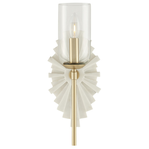 Currey and Company Ian Thornton Benthos White / Brass Sconce