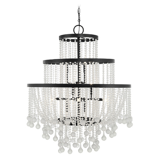 Savoy House Luna Matte Black Chandelier by Savoy House 1-1868-15-89