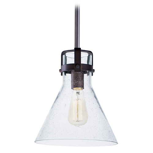 Maxim Lighting Seafarer Oil Rubbed Bronze LED Mini-Pendant Light with Conical Shade