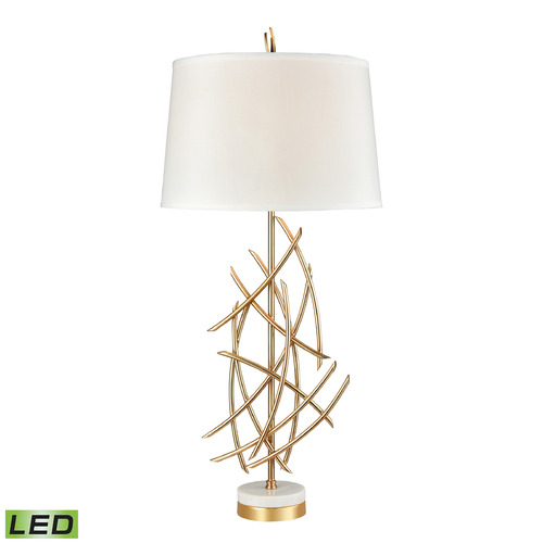 Elk Lighting Elk Lighting Parry Gold & White LED Table Lamp with Empire Shade D3648-LED