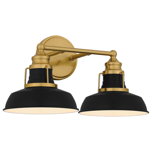 Quoizel Lighting Huxley Aged Brass & Matte Black Bathroom Light
