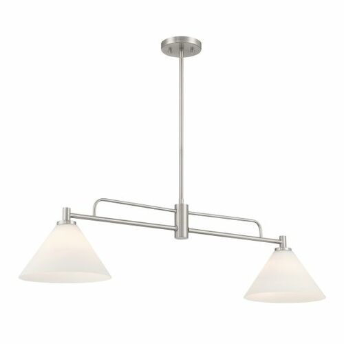 2-Light Linear Chandelier in Brushed Nickel by Meridian