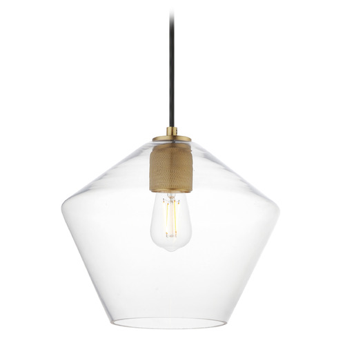 Maxim Lighting Maxim Lighting Geode Natural Aged Brass Pendant Light with Bowl / Dome Shade 21337CLNAB