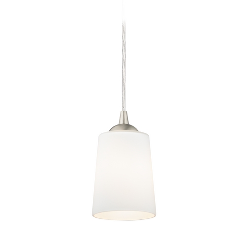 Modern Mini-Pendant Light with Satin White Glass