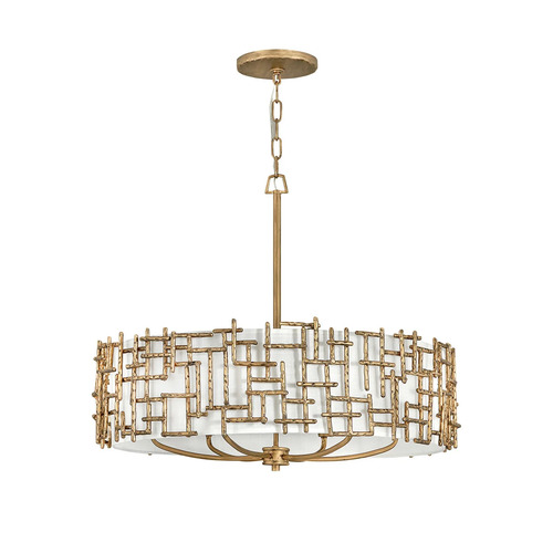 Farrah 28-Inch Drum Chandelier in Burnished Gold by Fredrick Ramond