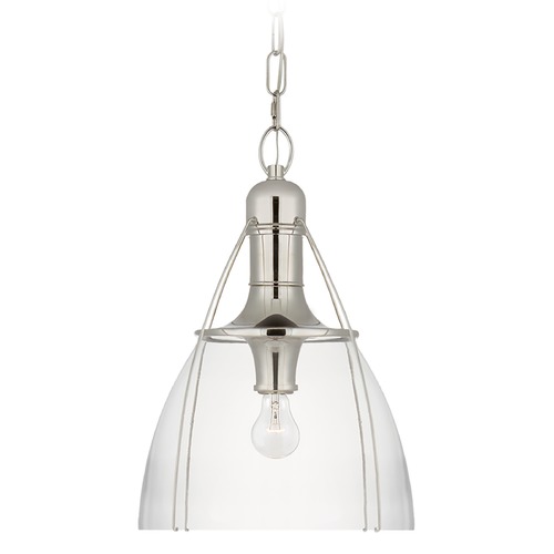 Visual Comfort Signature Collection Chapman & Myers Prestwick 18-Inch Pendant in Nickel by Visual Comfort Signature CHC5476PNCG