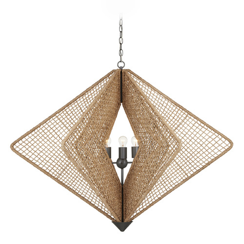 Currey and Company Hiroshi Koshitaka Shizen Natural Rope & Hiroshi Gray Chandelier
