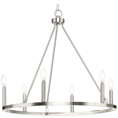 Progress Lighting Progress Lighting Cowan 3-Light Brushed Nickel Chandelier P400313-009