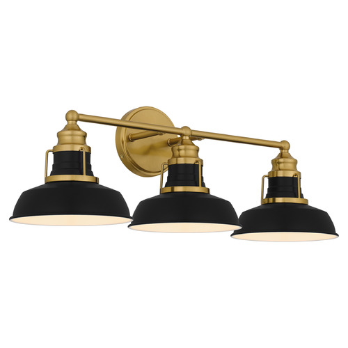 Quoizel Lighting Huxley Aged Brass & Matte Black Bathroom Light