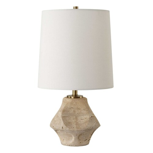 The Uttermost Company David Frisch Indent Travertine & Antique Brass Accent Lamp