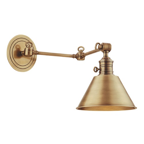Garden City Swing Arm Lamp in Aged Brass by Hudson Valley Lighting