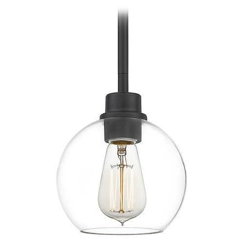 Quoizel Lighting Quoizel Lighting Pruitt Matte Black Mini-Pendant Light with Bowl / Dome Shade PRUC1507MBK