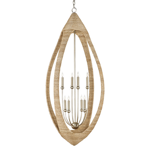Currey and Company Lighting Menorca 53-Inch High Chandelier in Silver Leaf by Currey & Company 9000-0836