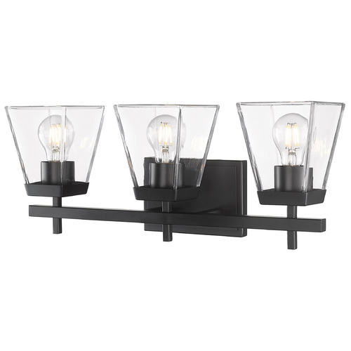 Z-Lite Lauren Matte Black Bathroom Light by Z-Lite 819-3V-MB