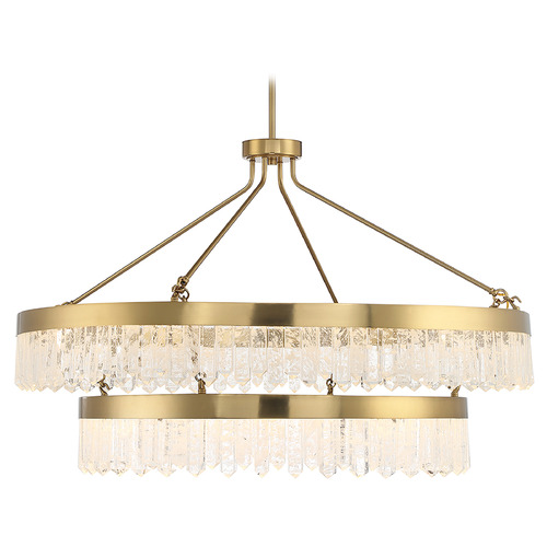 Landon Warm Brass LED Pendant by Savoy House