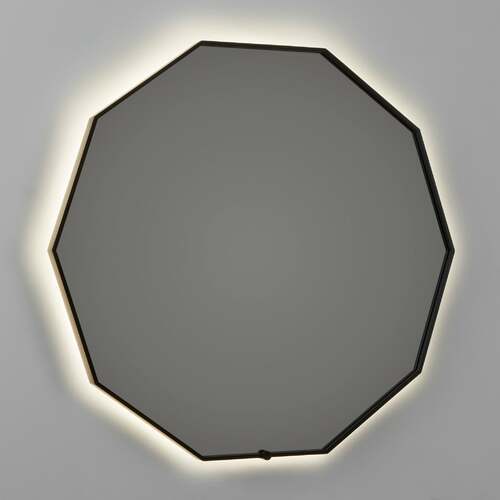 Deca 30-Inch CCT LED Mirror in Black by Oxygen Lighting