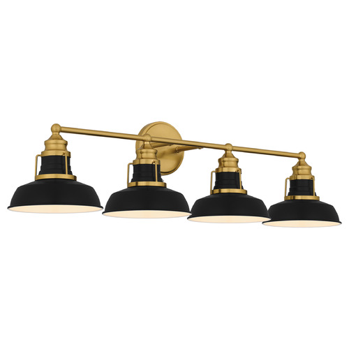 Quoizel Lighting Quoizel Lighting Huxley Aged Brass & Matte Black Bathroom Light HUX8634AB