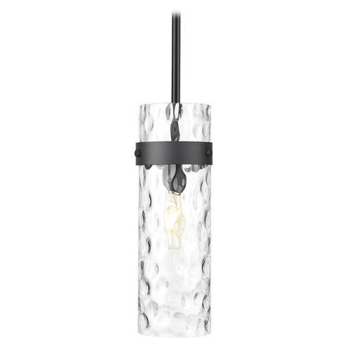 Z-Lite Fontaine Matte Black Mini-Pendant Light with Cylindrical Shade