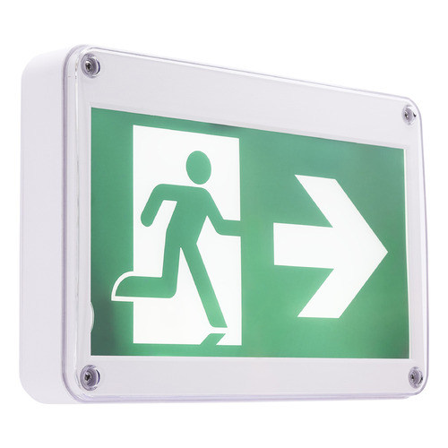 Satco Lighting White & Green LED Exit & Emergency Sign