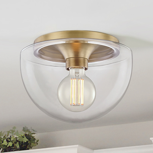 Mitzi by Hudson Valley Grace Aged Brass LED Flush Mount by Mitzi by Hudson Valley H284501S-AGB