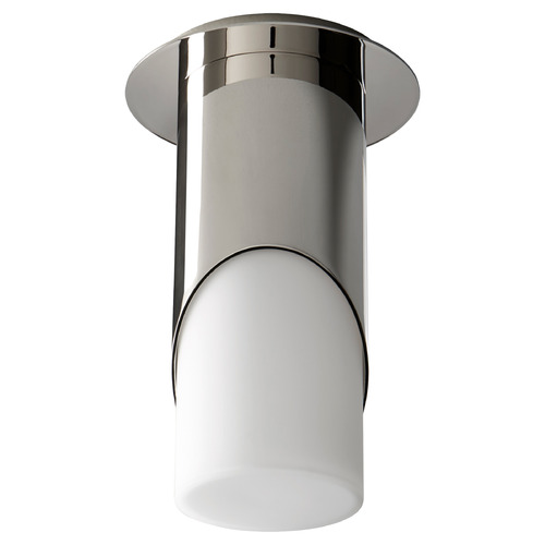 Ellipse Large LED Glass Ceiling Mount in Nickel by Oxygen Lighting
